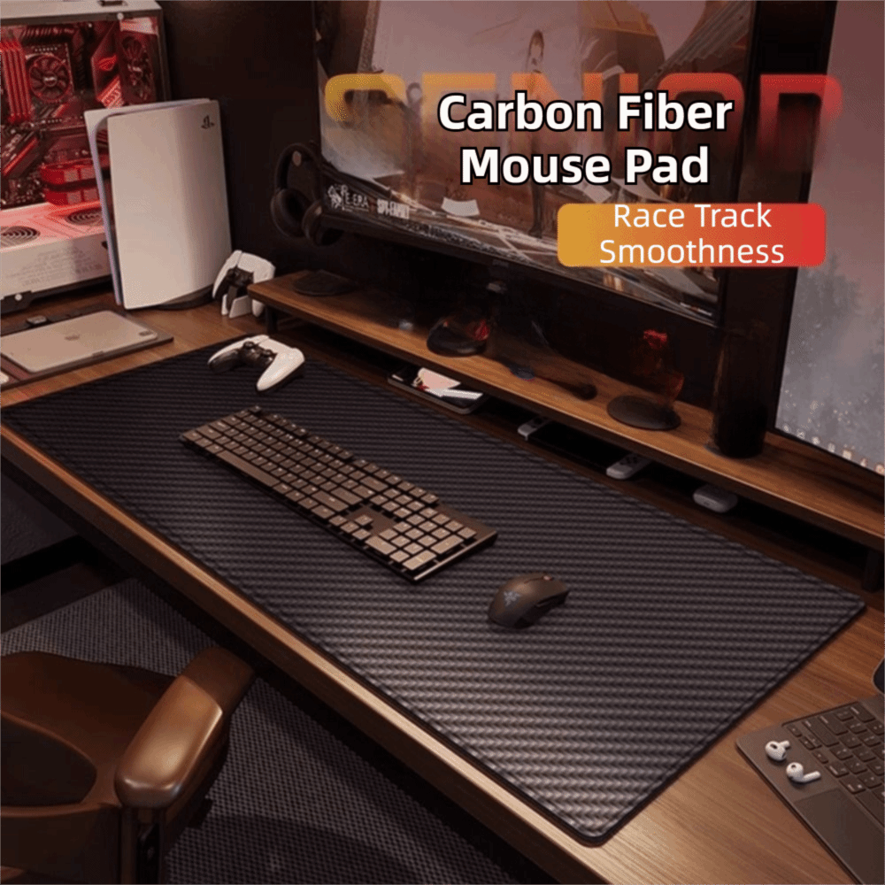 Tech Accessories For Office Desk - Mouse Pad de Fibra de Carbono