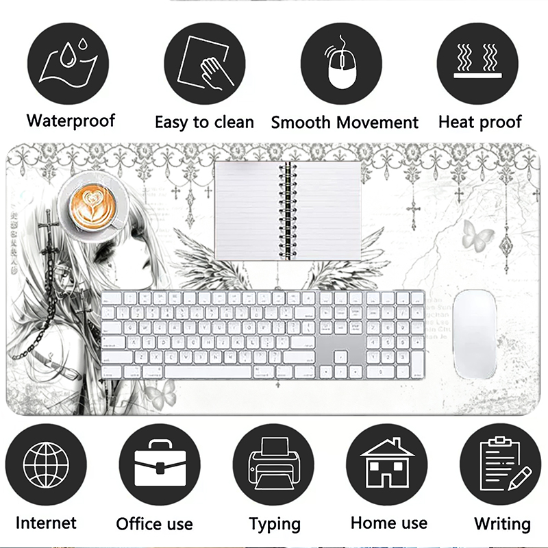 Mousepad de Couro Preto e Bran - Tech Accessories For Office Desk avaliação e preço