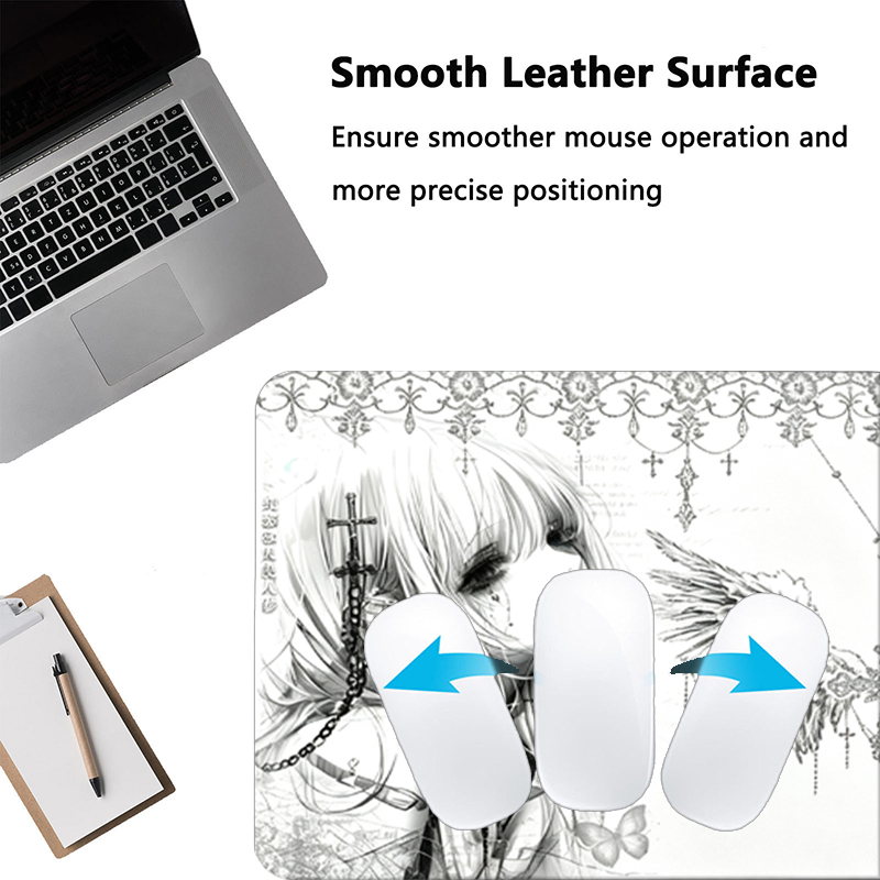 Mousepad de Couro Preto e Bran - Tech Accessories For Office Desk avaliação e preço