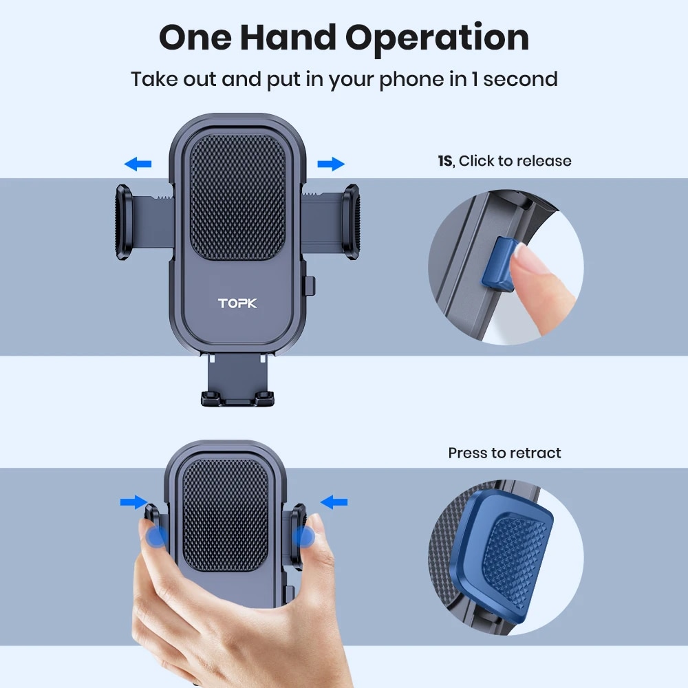 TOPK-Car Phone Holder Mount pa - Mobile Tech Accessories avaliação e preço