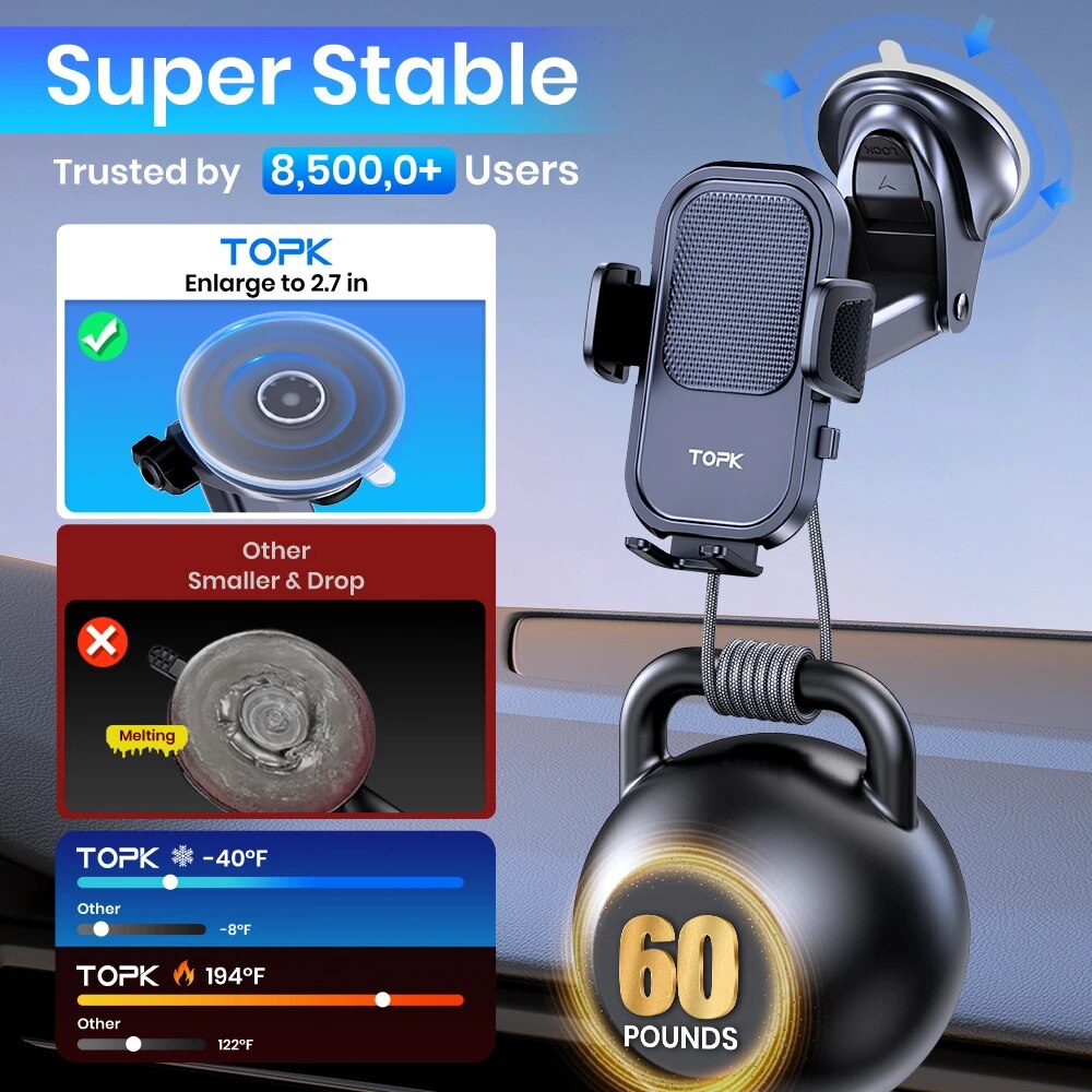 TOPK-Car Phone Holder Mount pa - Mobile Tech Accessories avaliação e preço